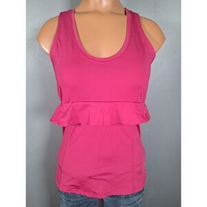 Lija‎ Pink Ruffle Racerback Golf Tennis Tank Top Small CA 34215 Hyp Golf Ltd